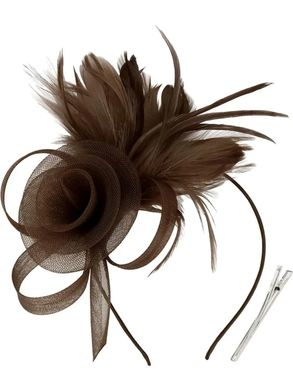 Elegant Feather Fascinator Hat for Women | Derby Tea Party Headband Accessory